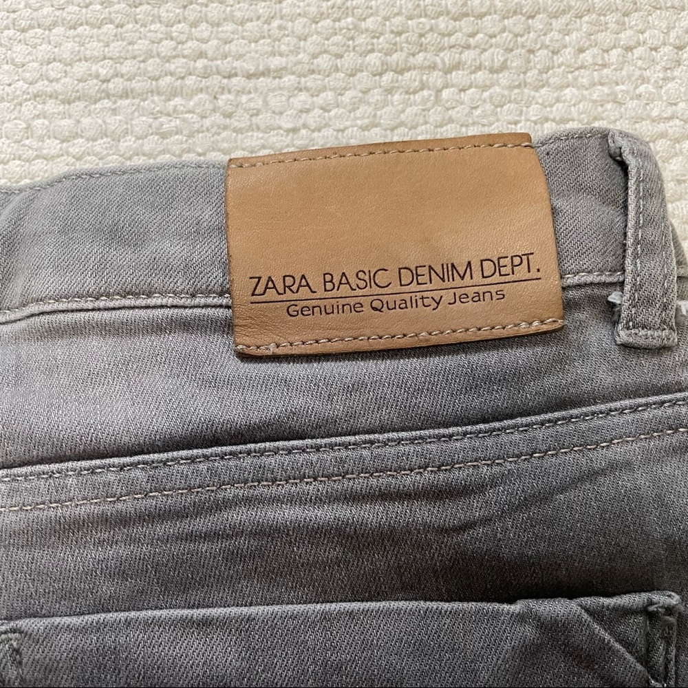 Zara Z1975 Low Rise Skinny Gray Basic Denim Jean Size US6 - Picture 5 of 10